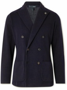 Lardini - Unstructured Double-Breasted Wool Blazer - Blue