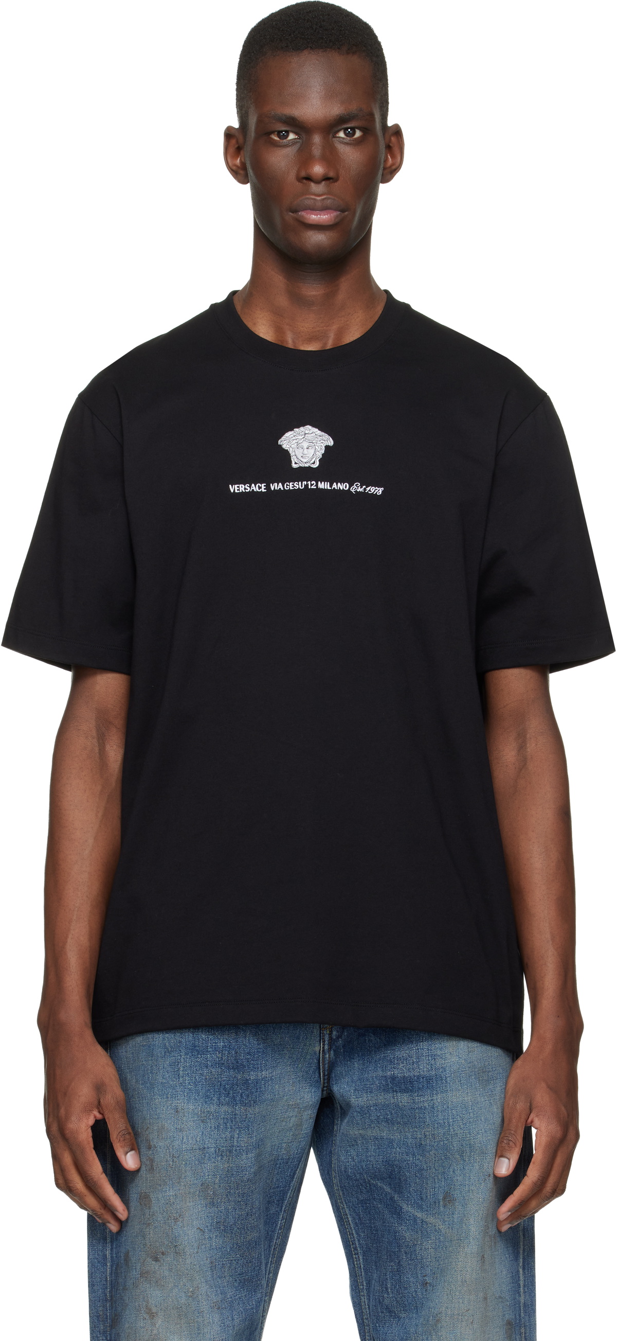 Versace Black Safety Pin T-Shirt Versace