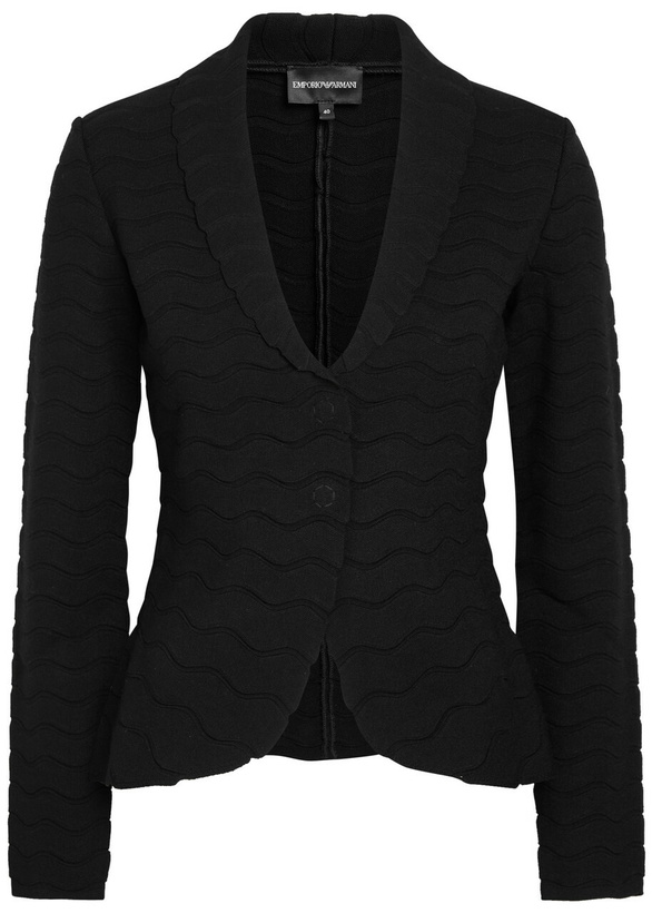 Photo: Emporio Armani Textured Close-knit Blazer Black