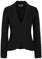 Emporio Armani Textured Close-knit Blazer Black