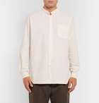 Camoshita - Grandad-Collar Cotton-Corduroy Shirt - Men - White