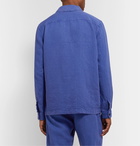 Mr P. - Garment-Dyed Linen Overshirt - Blue