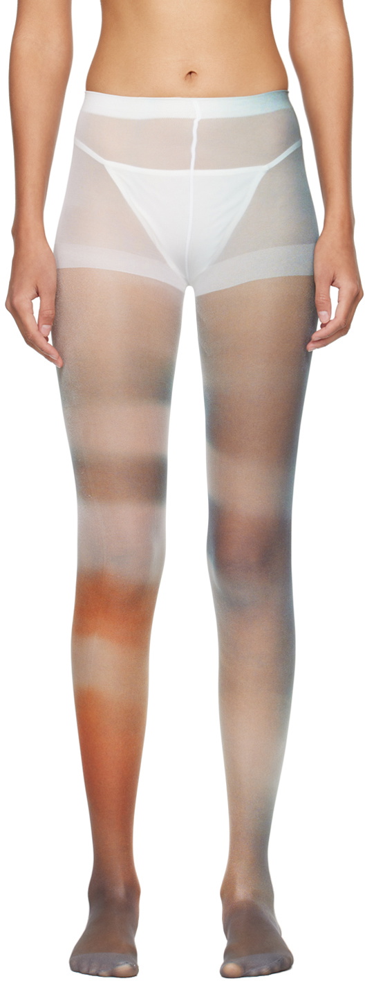 ISSEY MIYAKE Beige & Navy Light Leak Tights Issey Miyake Men