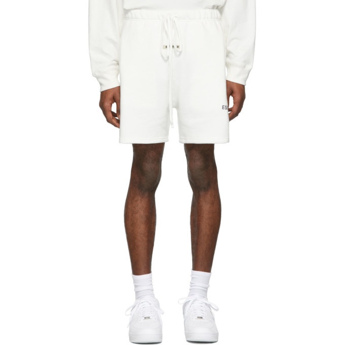 Photo: Essentials White Reflectiv Fleece Shorts