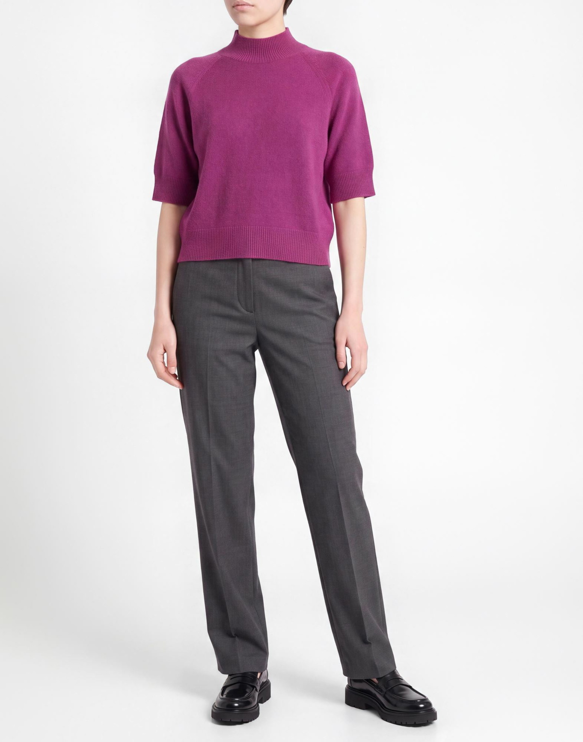 Manila Grace Womens Turtleneck Mauve