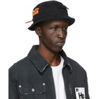 Heron Preston Black Twill Bucket Hat