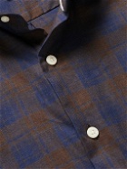 Peter Millar - Carr Spread-Collar Checked Cotton-Twill Shirt - Blue