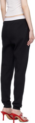 Alexander Wang Black Crystal Hotfix Jogger Waffle Lounge Pants