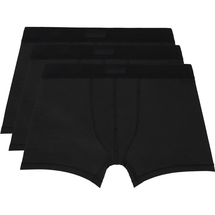 Photo: SKIMS Three-Pack Black SKIMS Cotton 3 Boxer Briefs