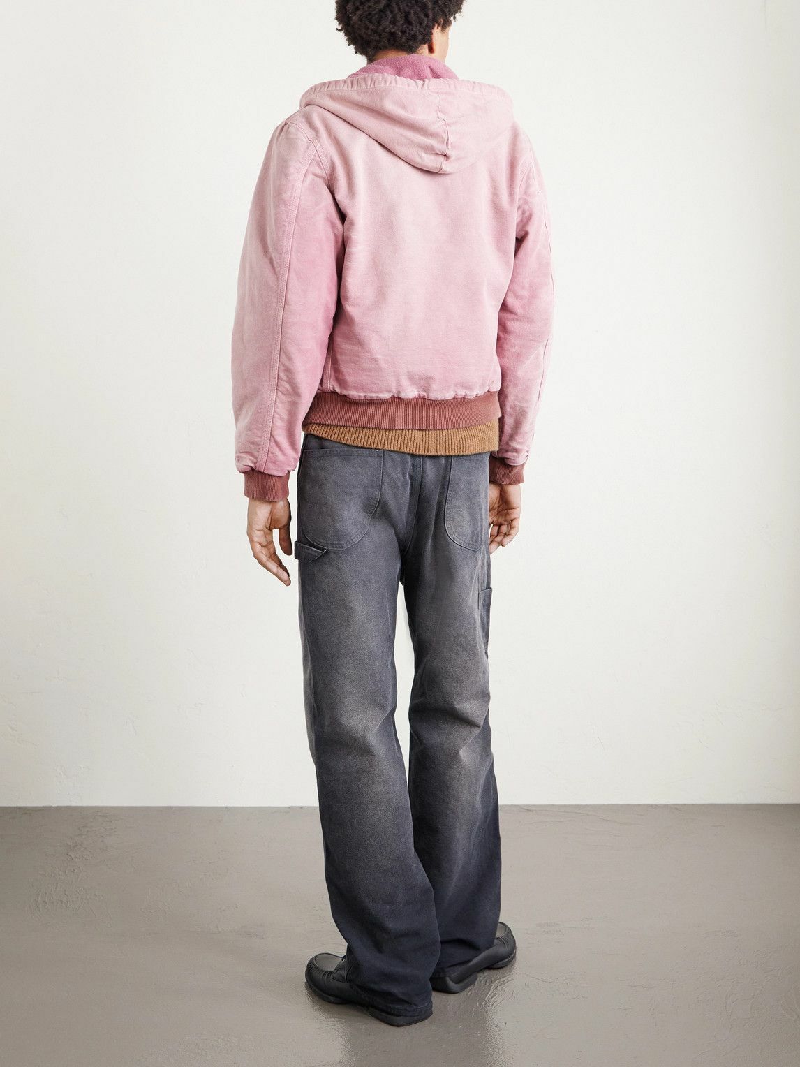Auralee - Garment-Dyed Cotton-Canvas Zip-Up Hooded Jacket - Pink