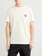 Moncler - Logo-Appliqué Cotton-Jersey T-Shirt - Neutrals