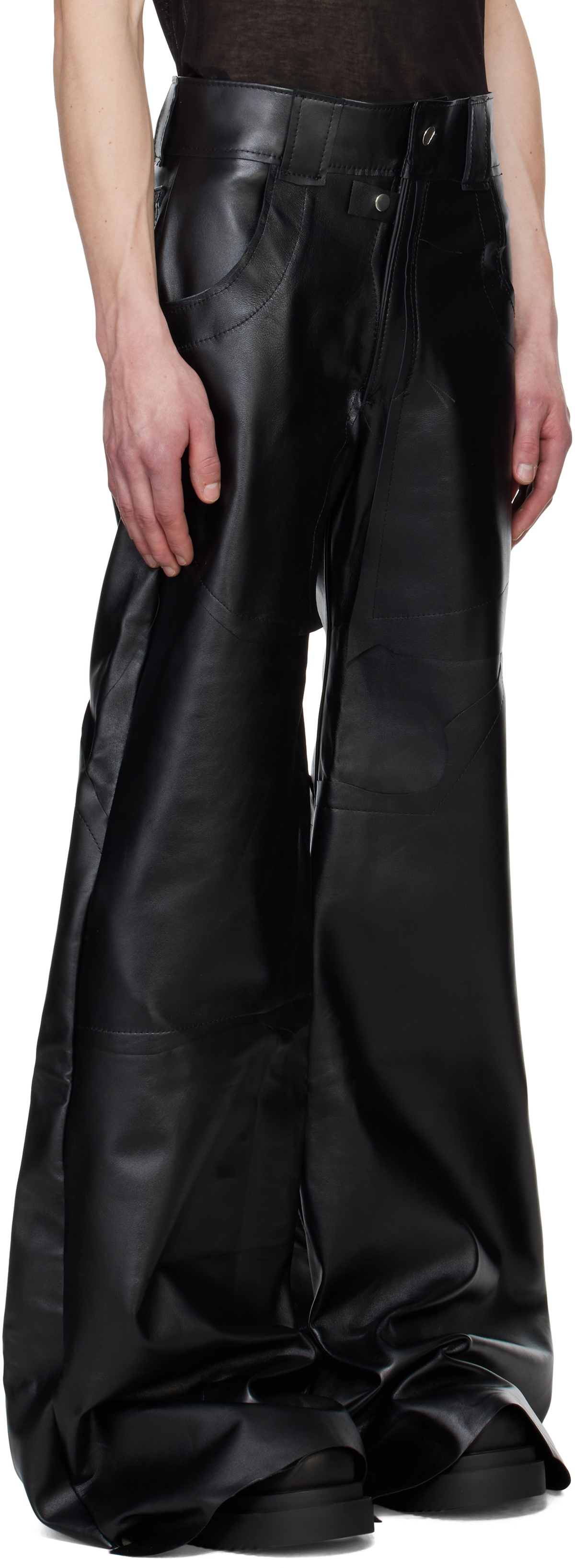 Swampgod Black Stövel Wide Leather Pants