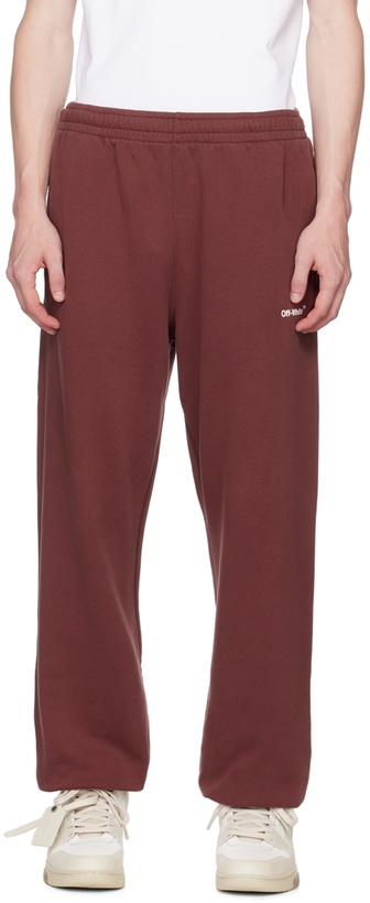 Photo: Off-White Burgundy Diag Lounge Pants