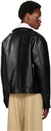 System SSENSE Exclusive Black Faux-Leather Jacket