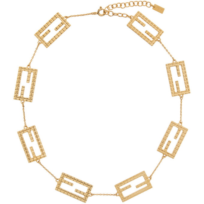 Photo: Fendi Gold FF Baguette Necklace