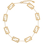 Fendi Gold FF Baguette Necklace