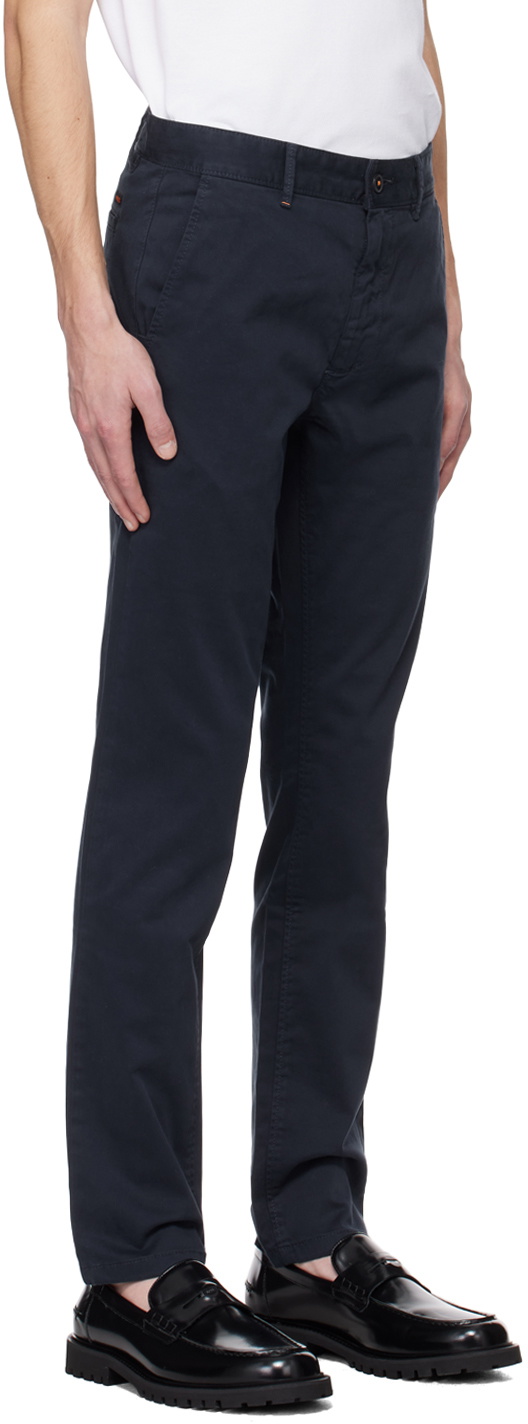 BOSS Navy Slim-Fit Trousers BOSS