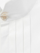 SAINT LAURENT - Grandad-Collar Bib-Front Cotton-Poplin Tuxedo Shirt - White