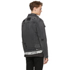 Ksubi Black Denim Super Smashed Classic Jacket