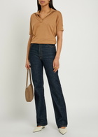 Herno Fine-knit Polo top Camel