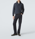 Agnona Cashmere, wool, and silk half-zip sweater