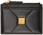 Valentino Garavani Black Roman Stud Card Holder