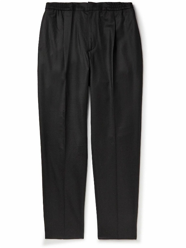 Photo: Officine Générale - Drew Tapered Pleated Wool Trousers - Black