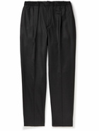 Officine Générale - Drew Tapered Pleated Wool Trousers - Black