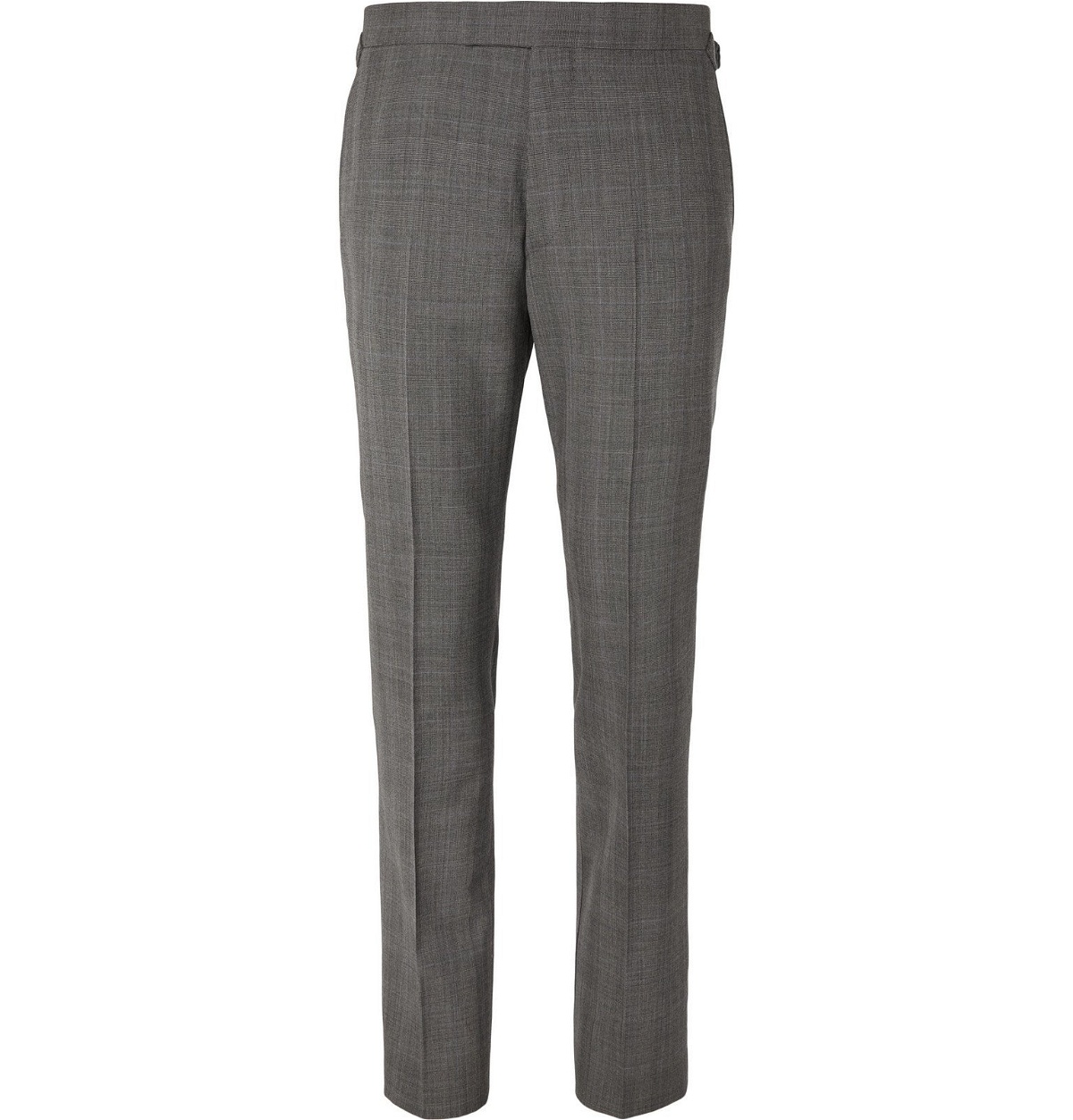 Kingsman - Grey Slim-Fit Prince of Wales Checked Wool Trousers - Gray ...
