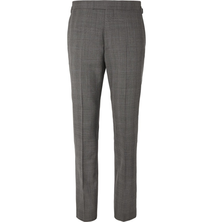 Photo: Kingsman - Grey Slim-Fit Prince of Wales Checked Wool Trousers - Gray