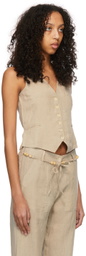 Gimaguas Beige Linen Vest