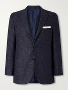 Kiton - Donegal Cashmere-Grain de Poudre Blazer - Blue