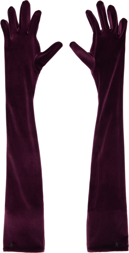 Photo: Mugler Burgundy Velour Gloves