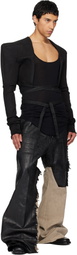 Rick Owens Black Concordians Tight Denim Jacket