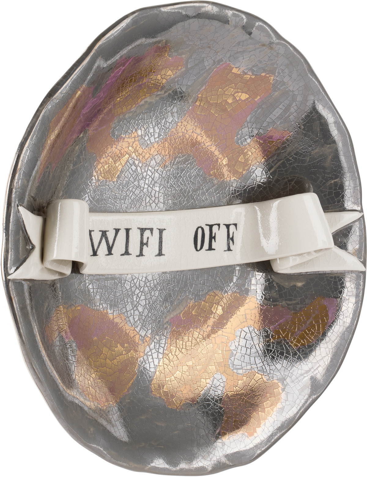 L'OBJET Multicolor Ruan Hoffmann Edition Ribbon 'Wifi Off' Plate