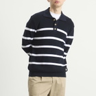 Armor-Lux Men's Knit Polo in Marine Deep/Blanc