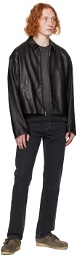 John Elliott Black Zip Leather Jacket