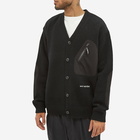 And Wander Men's Shetland Wool Cardigan in Black