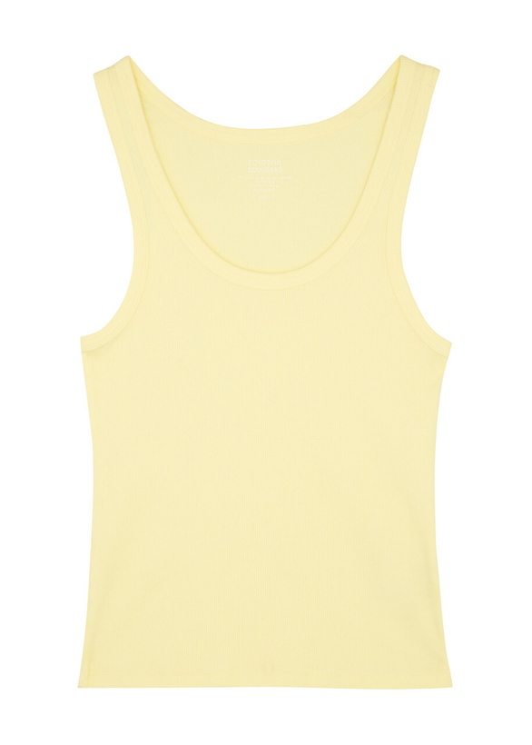 Photo: Colorful Standard Ribbed Stretch-cotton Tank Yellow
