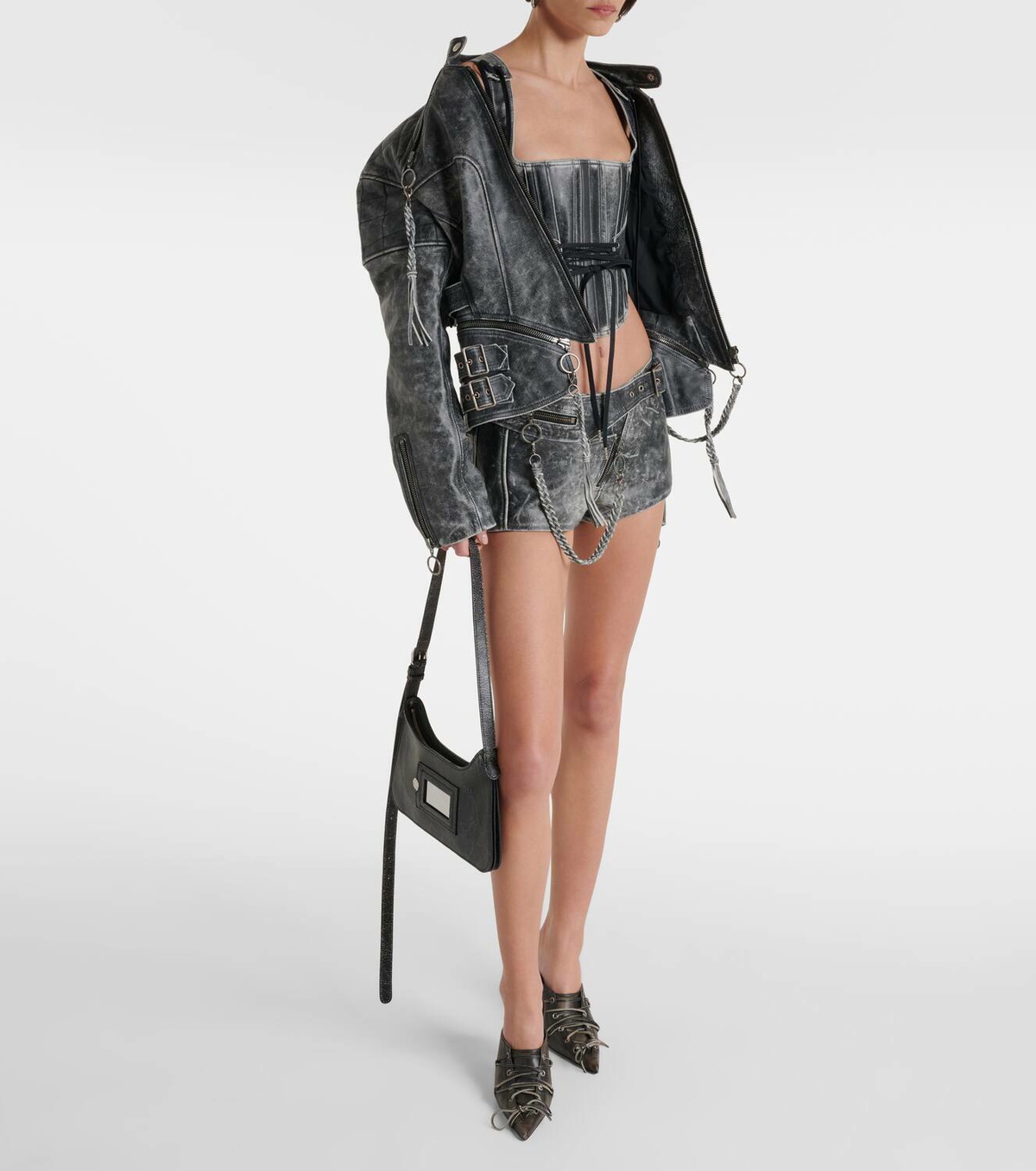 KNWLS Nihil Moto leather bustier