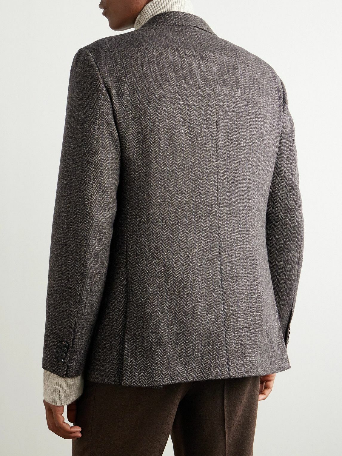 Loro Piana - Torino Pinstripe Herringbone Cashmere-Tweed Blazer - Brown