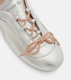 Simone Rocha Cutout metallic leather sneakers