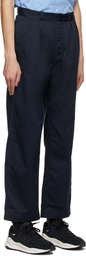 Nanamica Navy Pleated Chino Trousers