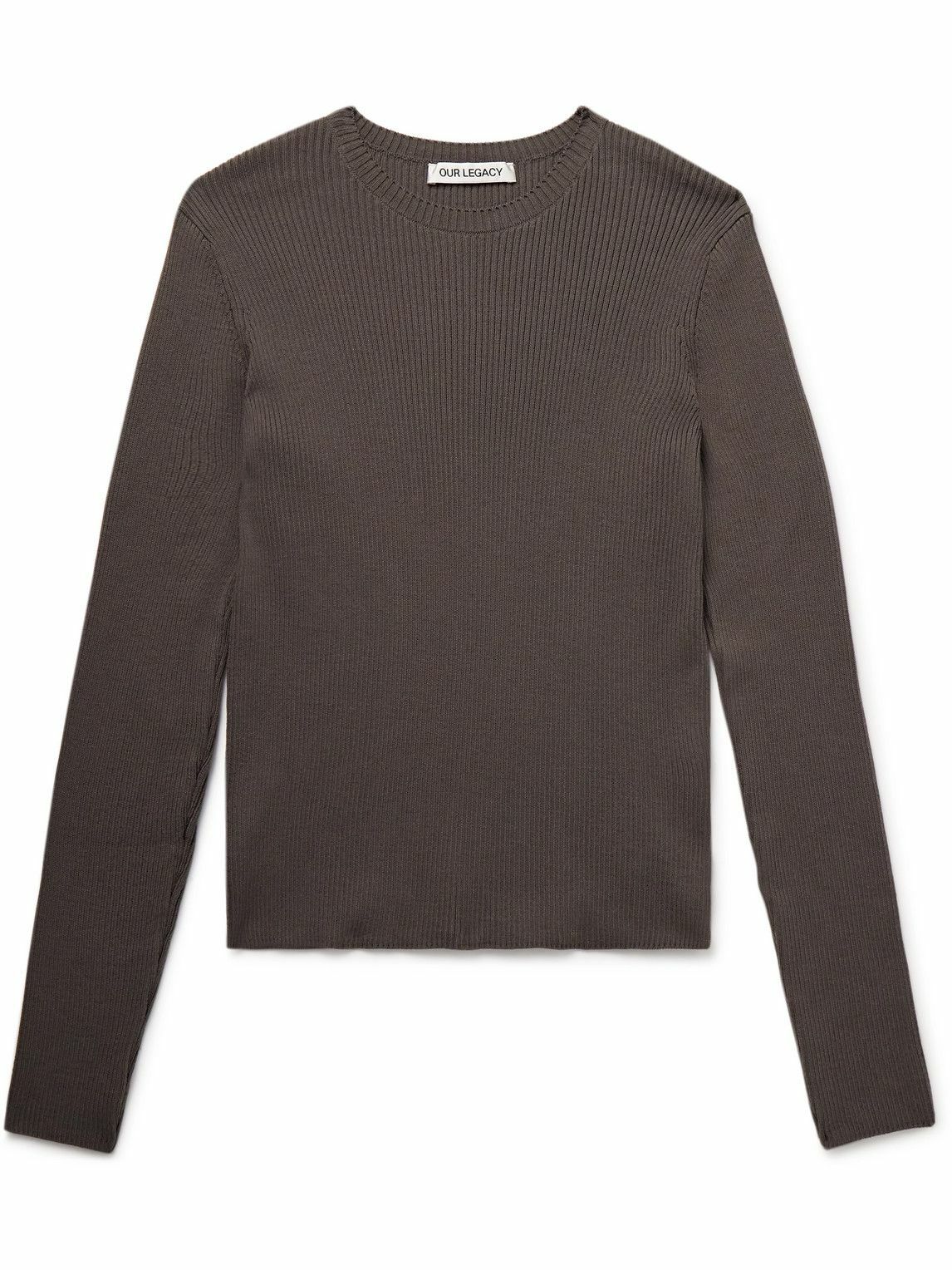 Our Legacy - Ribbed Cotton Sweater - Gray Our Legacy