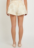 Simone Rocha Floral-jacquard Satin Shorts Cream