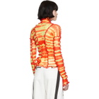ASAI Red Patchwork Tie-Dye Turtleneck