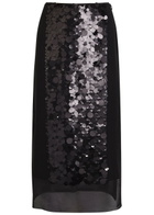 Joseph Cambo Sequin-embellished Voile Midi Skirt Black