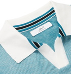 Mr P. - Knitted Cotton-Piqué Polo Shirt - Teal