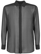 SAINT LAURENT Pinstripe Silk Georgette Shirt