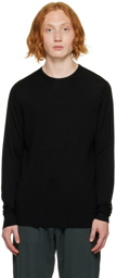 Sunspel Black Merino Wool Sweater